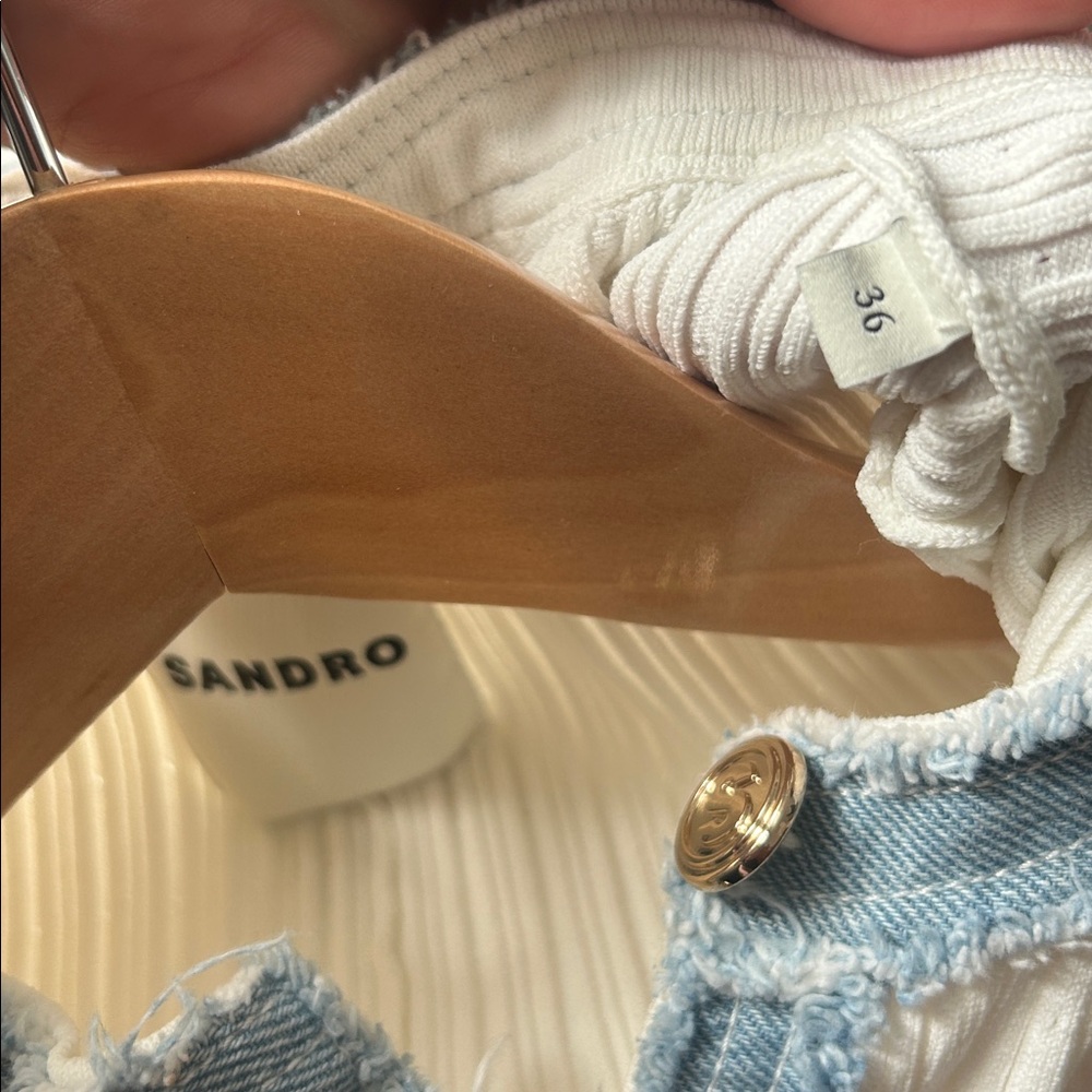 Sandro Alecia denim trim maxi dress - Picture 10 of 13